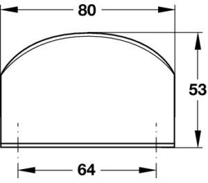 Stainless Steel Lip Pull Handle - 80X53mm - Image 2