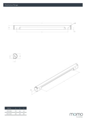 Momo Manhattan Solid Brass Pull Handle 320mm In Bronz - Image 2