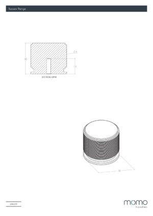 Momo Sussex Solid Brass Knob 35mm In Matt Black - Image 2