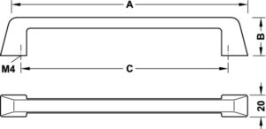 Luxe Nickel-Plated Furniture Handle Hole 192mm - Image 3