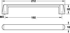 Furniture Handle - Zinc Alloy, Hole Spacing 128 mm - Image 5