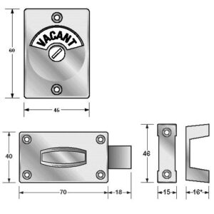 Screw Fix Toilet Partition Fittings, Latch and Indicator Set