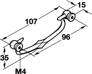 Antique Black Drop Pendant Handle, Zinc Alloy - Image 2