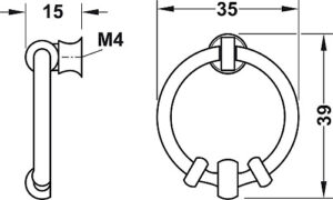 Antique Drop Pendant Handle, Bronze, Victorian Look - Image 2