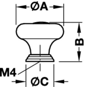 Antique Knob Round, Porcelain, White Finish, Base - Image 2