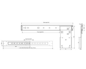 Ball Bearing Pocket Door Fitting Kit, Hinges 500mm Black - Image 3