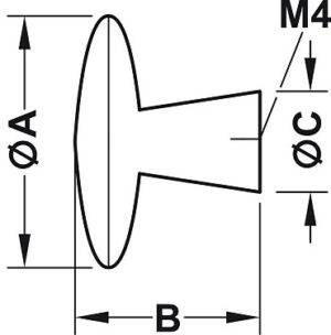 Black Matt Round Furniture Knob 30mm - Image 3