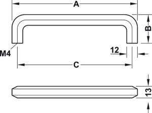ASOS D Shape Handles Black Matt - Image 2