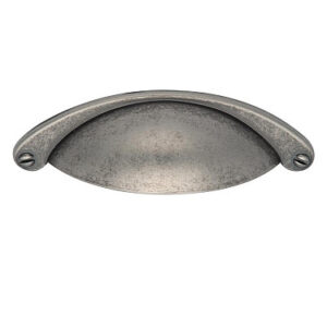 Antique Cup Pull Handle, Brass, Iron Finish - Image 2