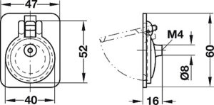 Square Flush Pull Handle Brushed Brass - Image 2