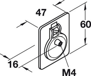 Square Flush Pull Handle Brushed Brass - Image 3