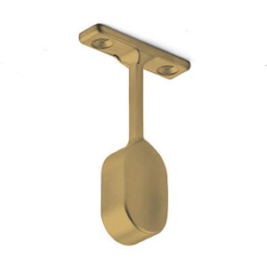 End Pillar For Oval Wardrobe Tube, Brushed Dark Brass, 2pcs