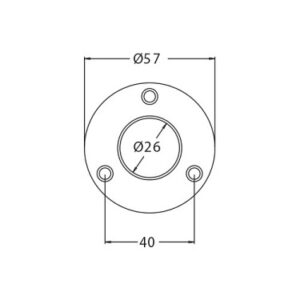 2 X Flange For Round Wardrobe Tube, 25mm Diameter, Round, White - Image 2