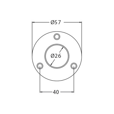 2 X Flange For Round Wardrobe Tube, 25mm Diameter, Round, White