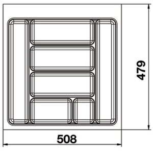 Drawer Insert, grey, cutlery tray suit 600 - Image 2