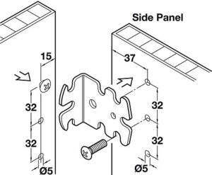 Universal Bracket, for 32mm Series Drilled Holes - Image 4