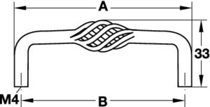 Antique D Pull Handle, Iron, Brass, Pewter Finish 96mm - Image 5