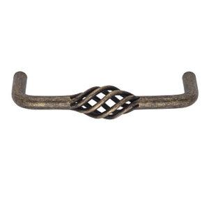 Antique D Pull Handle, Iron, Brass, Pewter Finish 96mm - Image 2