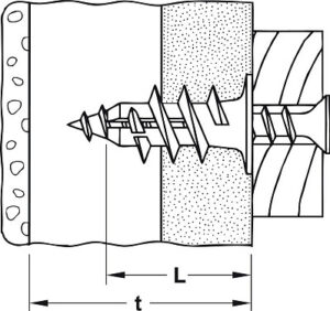 Fischer Plasterboard GK Plastic Plugs 100pcs - Grey 22mm - Image 3