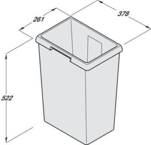 Hailo Euro Cargo ST45/60 Grey 1 x Replacement Bin - Image 2