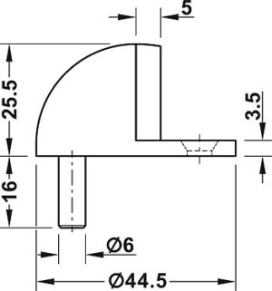 Half Moon Floor Mounted Door Stops, Stainless Steel Matt - Image 2
