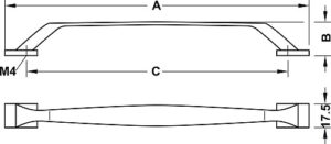D Handle Stainless Steel Look, Rana Furniture - Image 3