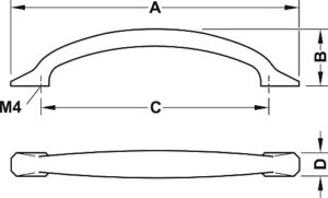 Heritage Style C Shape Handles Nickel Plated Brushed - Image 2