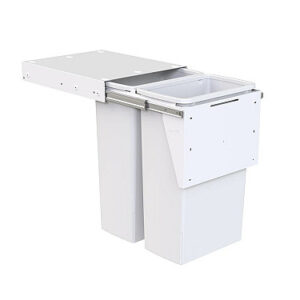 Hideaway Waste Bin Compact Soft-Close 2x40 Ltr (Door Pull) - Image 2