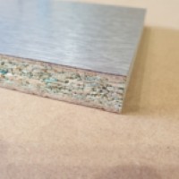 Stuck on board Brushed Aluminium Kickboard Laminate Height 150mm