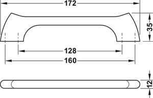 M Shape Kitchen Cabinet Handle, Chrome Plated - Image 2