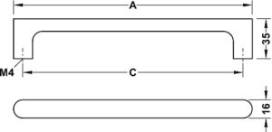 D Shape Wood Handle Oak Natural Lacquered - Image 3