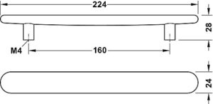Flat D Shape Wood Handle Oak Natural Lacquered - Image 2