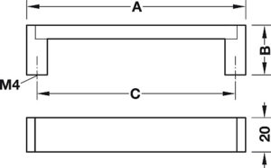 D Shape Oak Wood Handle with Metal Base - Image 2