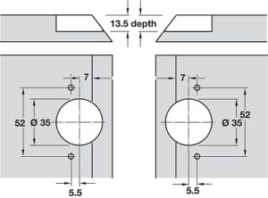 Mitred Hinge, GS 45, Opening Angle 135° - Image 4