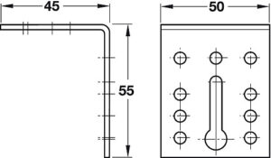 Screw-on Bracket, Steel, with 2 Keyholes, Mounting Plate - Image 2