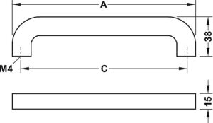Wood Handle Oak Natural Lacquered D Shape with Soft Curves - Image 2