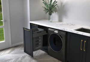 Hideaway Laundry Hamper Soft Close 1x60 Ltr (Door Pull) - Image 2