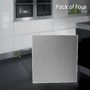 Brushed Aluminium Laminate Kitchen Kickboard Plinth - Pack of Four