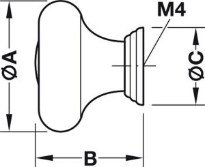 Porcelain Knob for Cabinet Doors, Victorian Style - Image 4