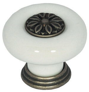 Porcelain Knob for Cabinet Doors, Victorian Style - Image 2