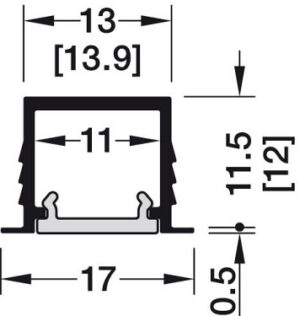 Recessed Aluminium Black Profile for LED Strip Lights - 2500mm - Image 3