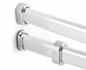 2 X Flange For Oval Wardrobe Tube With Cover, Matt White, Screw Fix - Image 2