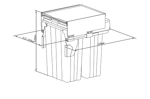 Symetra, Twin Bin, 2 X 37L Buckets With Pull Out Shelf