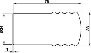 Wall Mounted White Cushion Door Stop 75mm - Image 2