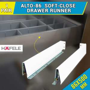Alto-86 500mm Soft Close Drawer Slides for Kitchen Cabinet