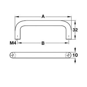 Pull Handles, Hole Spacing 96mm - Image 2