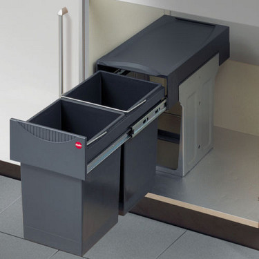 HAFELE Double Bin, Bottom Mounted Pull Out Bin