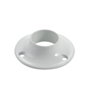 2 X Flange For Round Wardrobe Tube, 25mm Diameter, Round, White - Image 1
