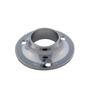 2 X Flange For Round Wardrobe Tube, 25mm Diameter, Chrome plated - Image 1