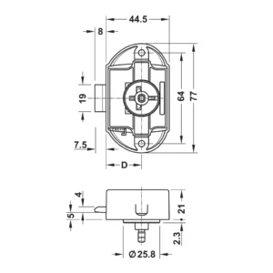 Hafele Push Button Lock, Plastic - Image 2
